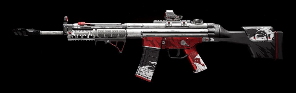 The Lachmann-556. an Assault Rifle from Modern Warfare 2 as featured in Call of Duty: Warzone.